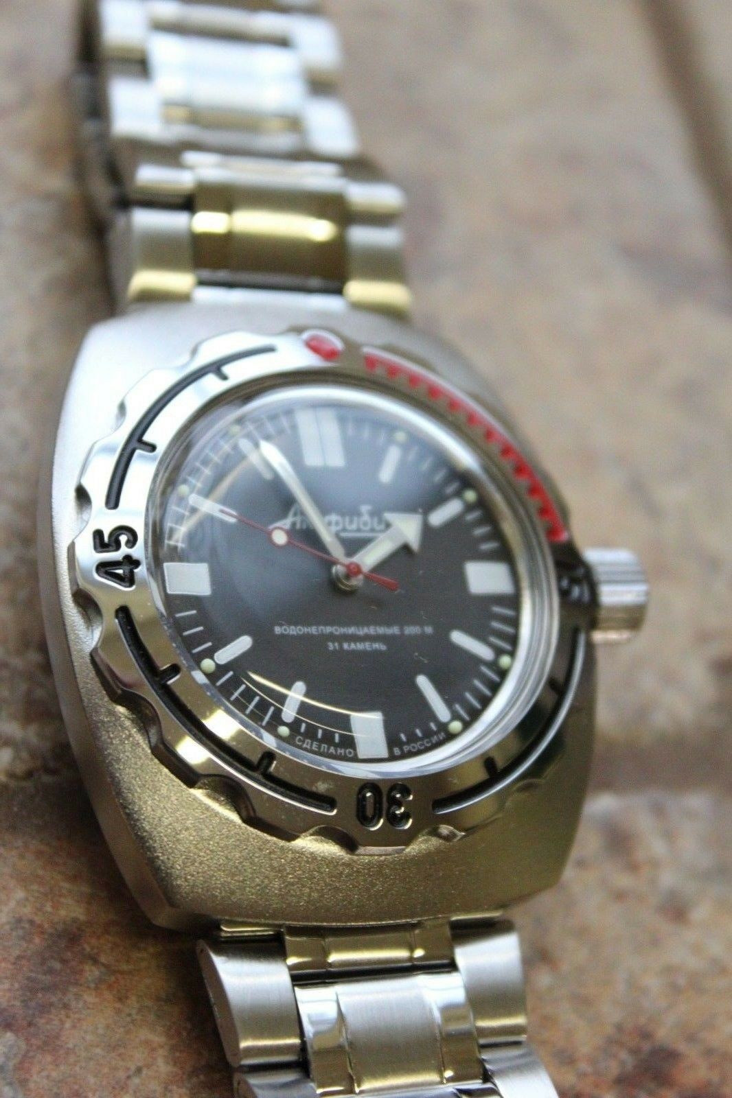 Vostok Amphibian 1967 Russian wrist watch Matte/Gloss 090916