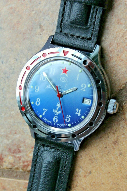 Vostok Komandirsky Auto Russian Military Wrist Watch # 921289 NEW