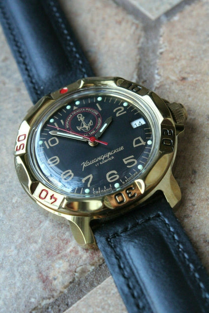 Vostok Komandirsky 819955 Russian Mechanical Military Wrist Watch Marines