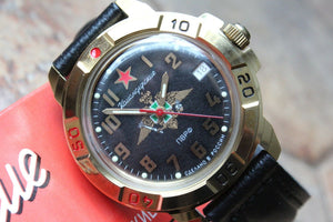 Vostok Komandirsky Military Wrist Watch # 439633 NEW