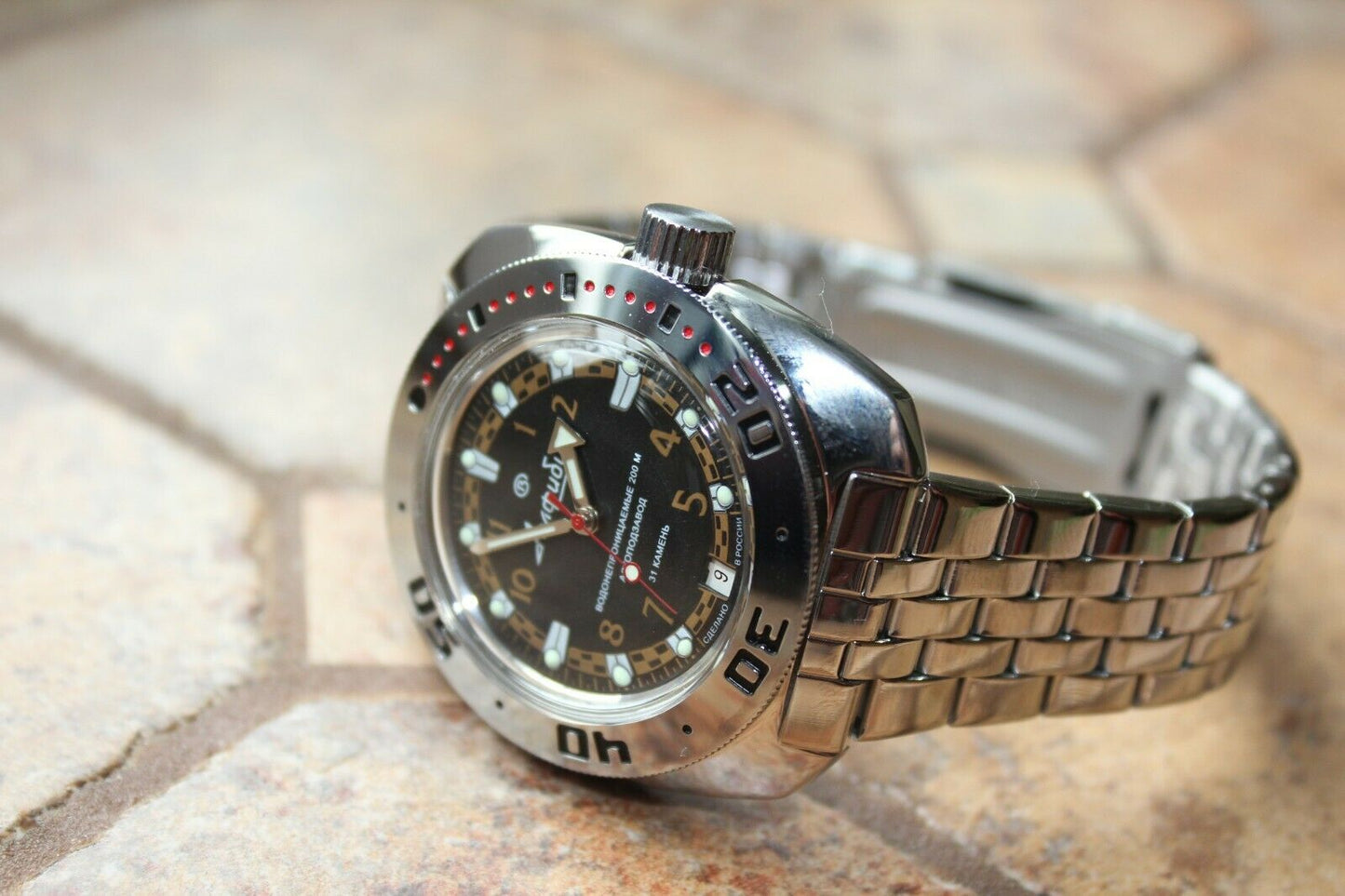 Russian Mechanical Automatic Wrist Watch VOSTOK AMPHIBIAN DIVER 710469