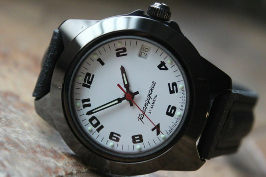 Vostok Komandirsky Auto Russian Military Wrist Watch # 646578 NEW