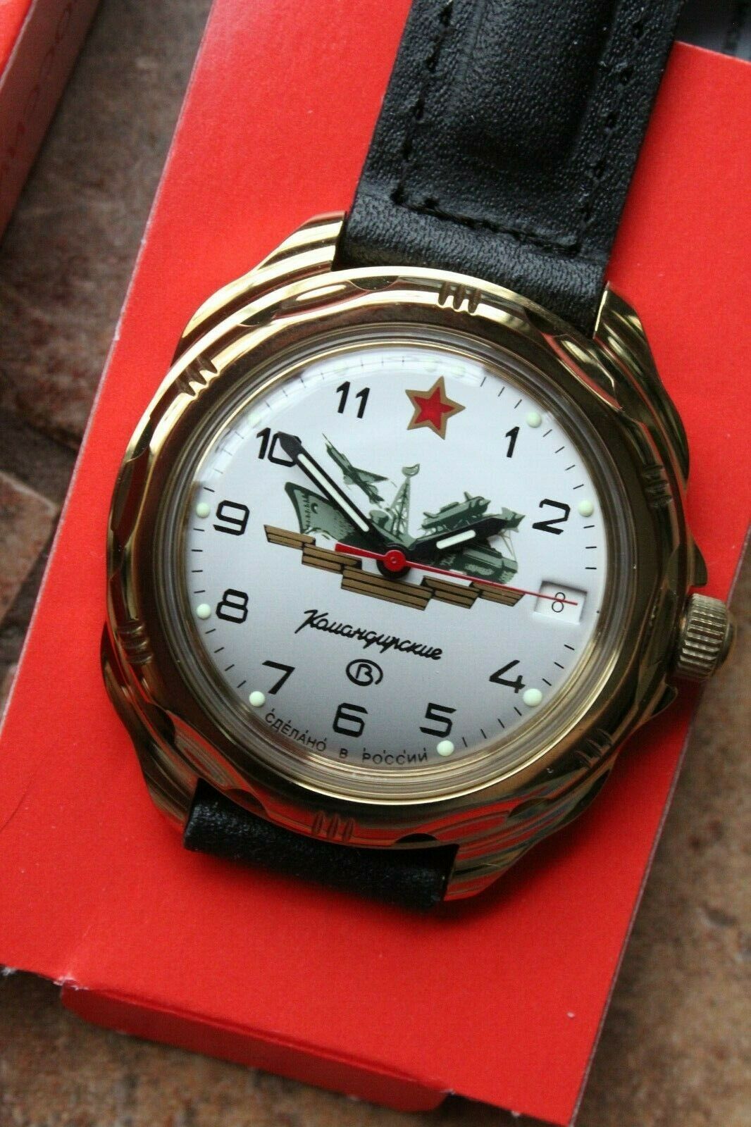 Vostok Komandirsky Russian Military Wrist Watch # 219823 NEW