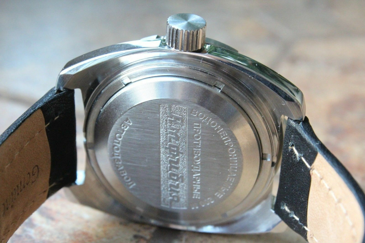 Vostok Amphibian Diver Russian wrist watch Leather Band 150375-L1