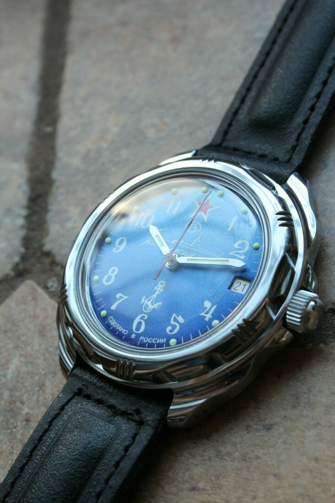 Vostok Komandirsky Russian Military Wrist Watch Submarine 211289