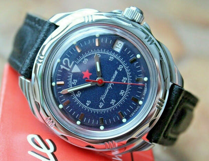 Vostok Komandirsky Russian Military Wrist Watch # 211398 NEW