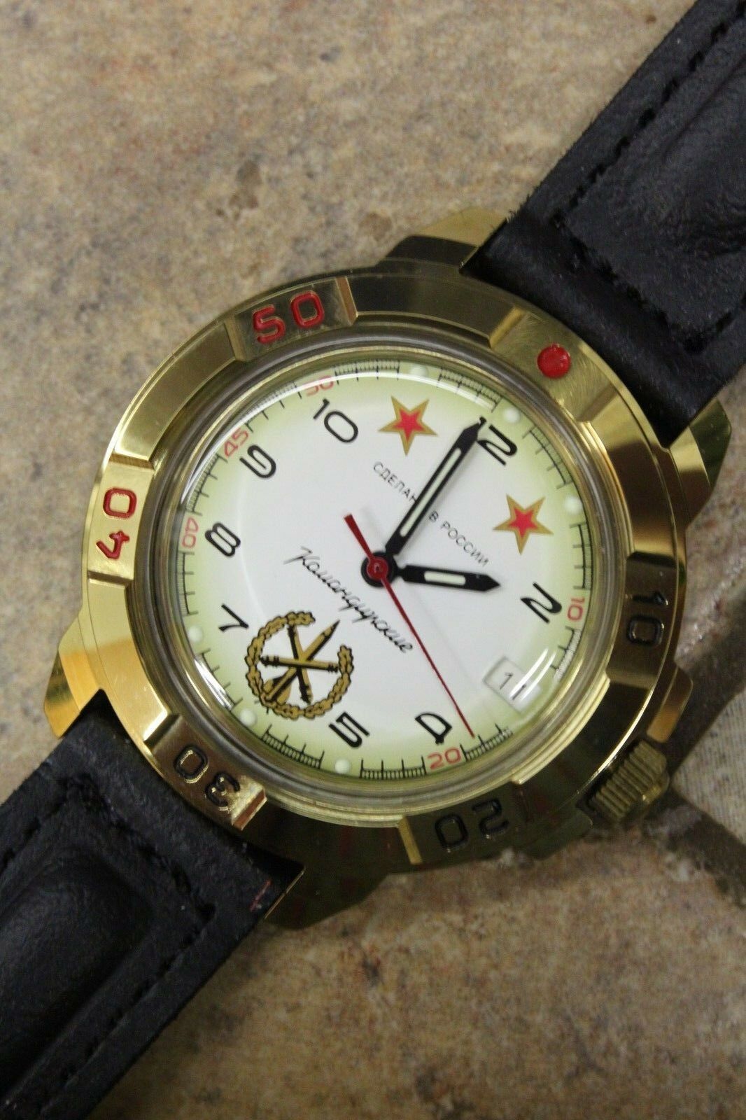 Vostok Komandirsky Military Wrist Watch # 439075 NEW