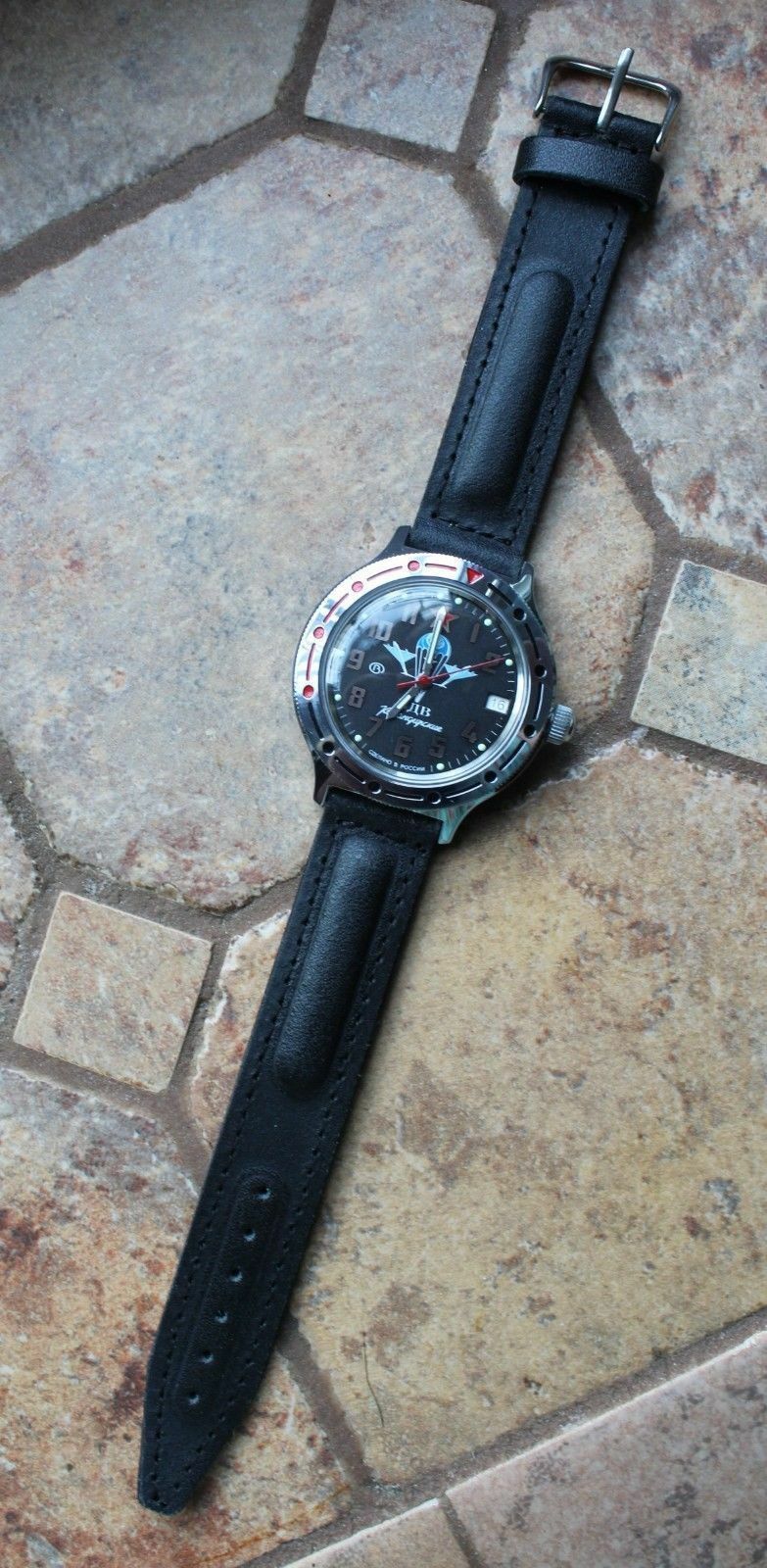 Vostok Komandirsky Auto Russian Military Wrist Watch # 921288 NEW