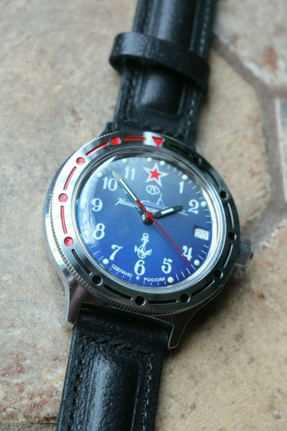 Vostok Komandirsky Auto Russian Military Wrist Watch # 921289 NEW