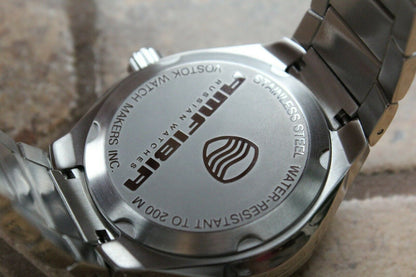 Vostok Amphibian Auto Black Sea Russian mens wrist watch 440796 New