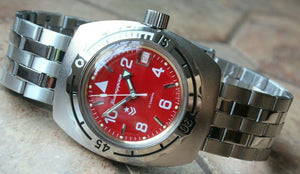 Russian Mechanical Automatic Wrist Watch VOSTOK AMPHIBIAN DIVER Custom 090841