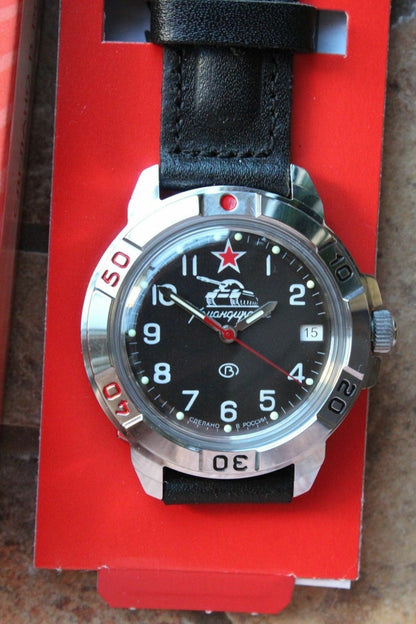 Vostok Komandirsky Military Wrist Watch # 431306 NEW