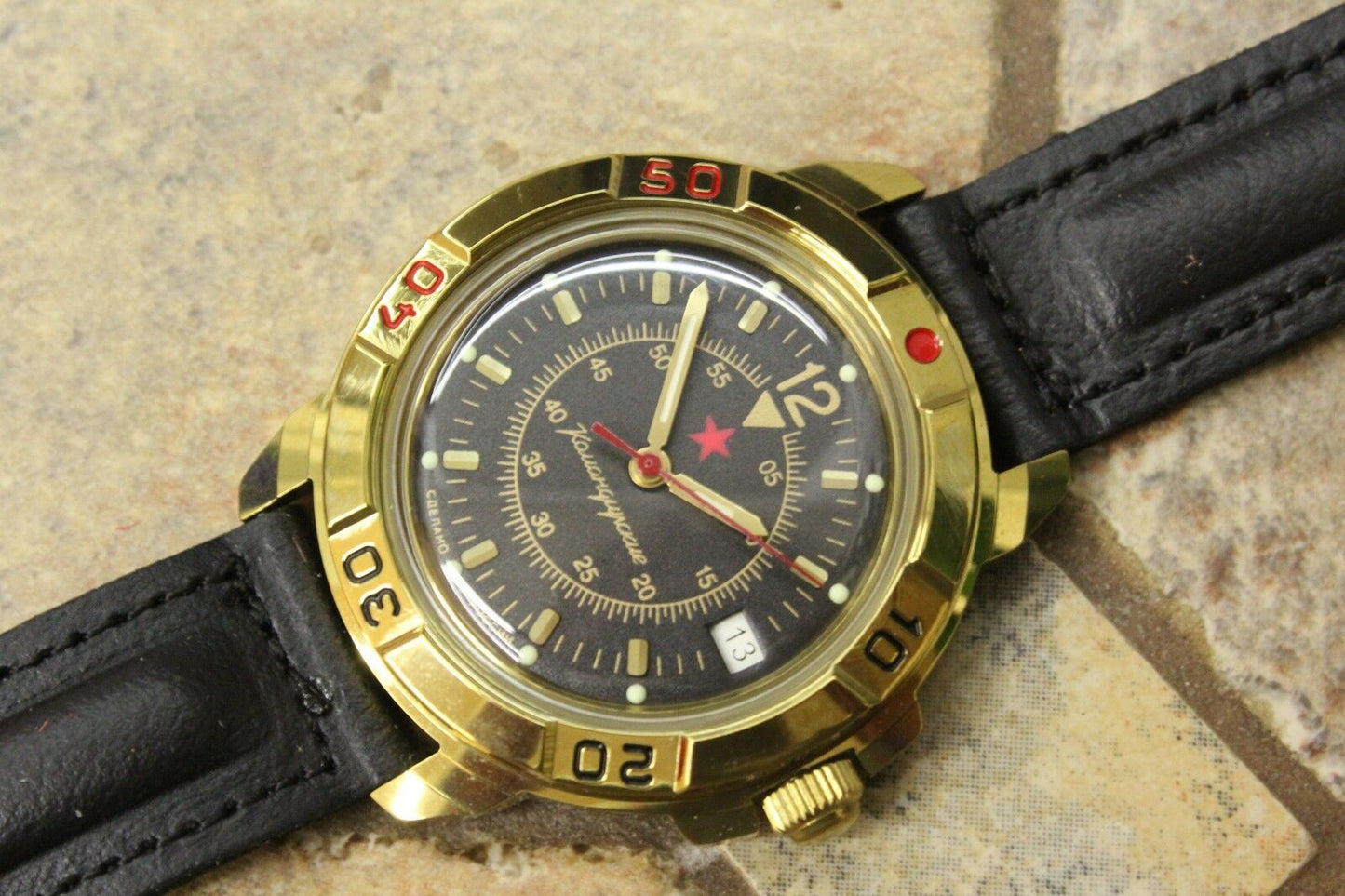 Vostok Komandirsky Military Wrist Watch # 439399 NEW