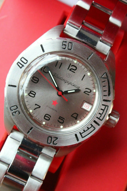 Vostok Komandirsky Auto Russian Military Wrist Watch # 020708B Custom