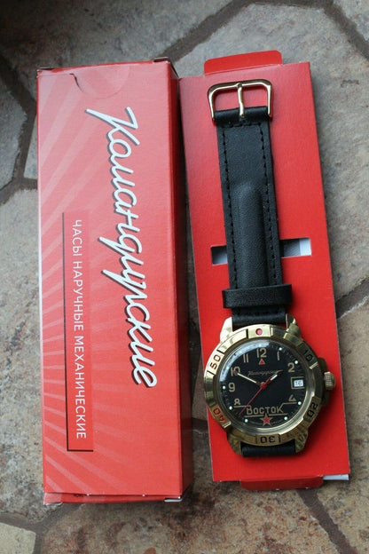 Vostok Komandirsky Military Wrist Watch # 439524 NEW