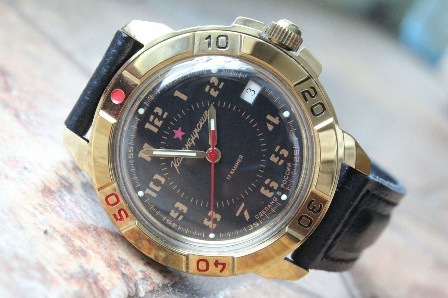 Vostok Komandirsky Military Wrist Watch # 439123 NEW