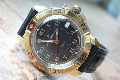Vostok Komandirsky Military Wrist Watch # 439123 NEW