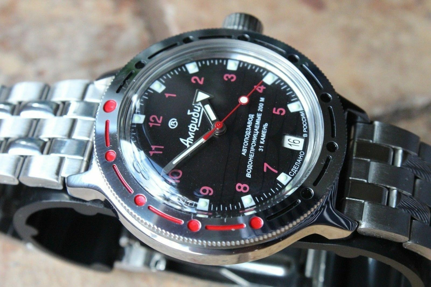 Russian Mechanical Automatic Wrist Watch VOSTOK AMPHIBIAN DIVER 420280