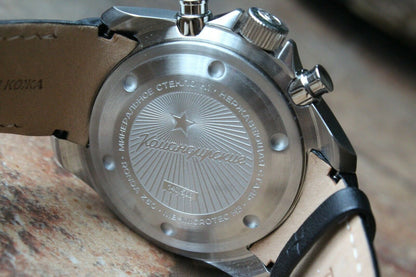 Vostok Komandirsky K-39 Quartz Chronograph Black Russian Military Wristwatche