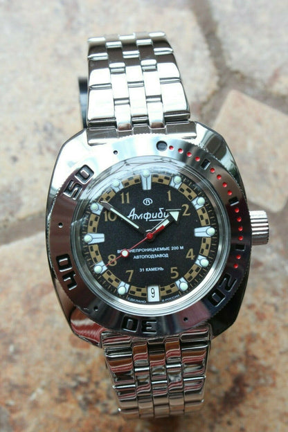 Russian Mechanical Automatic Wrist Watch VOSTOK AMPHIBIAN DIVER 710469