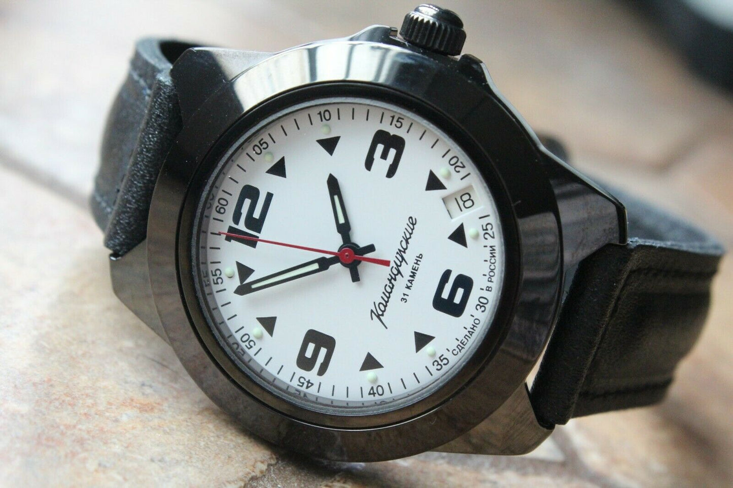 Vostok Komandirsky Mechanical Auto Russian Military Wrist Watch # 646580 NEW