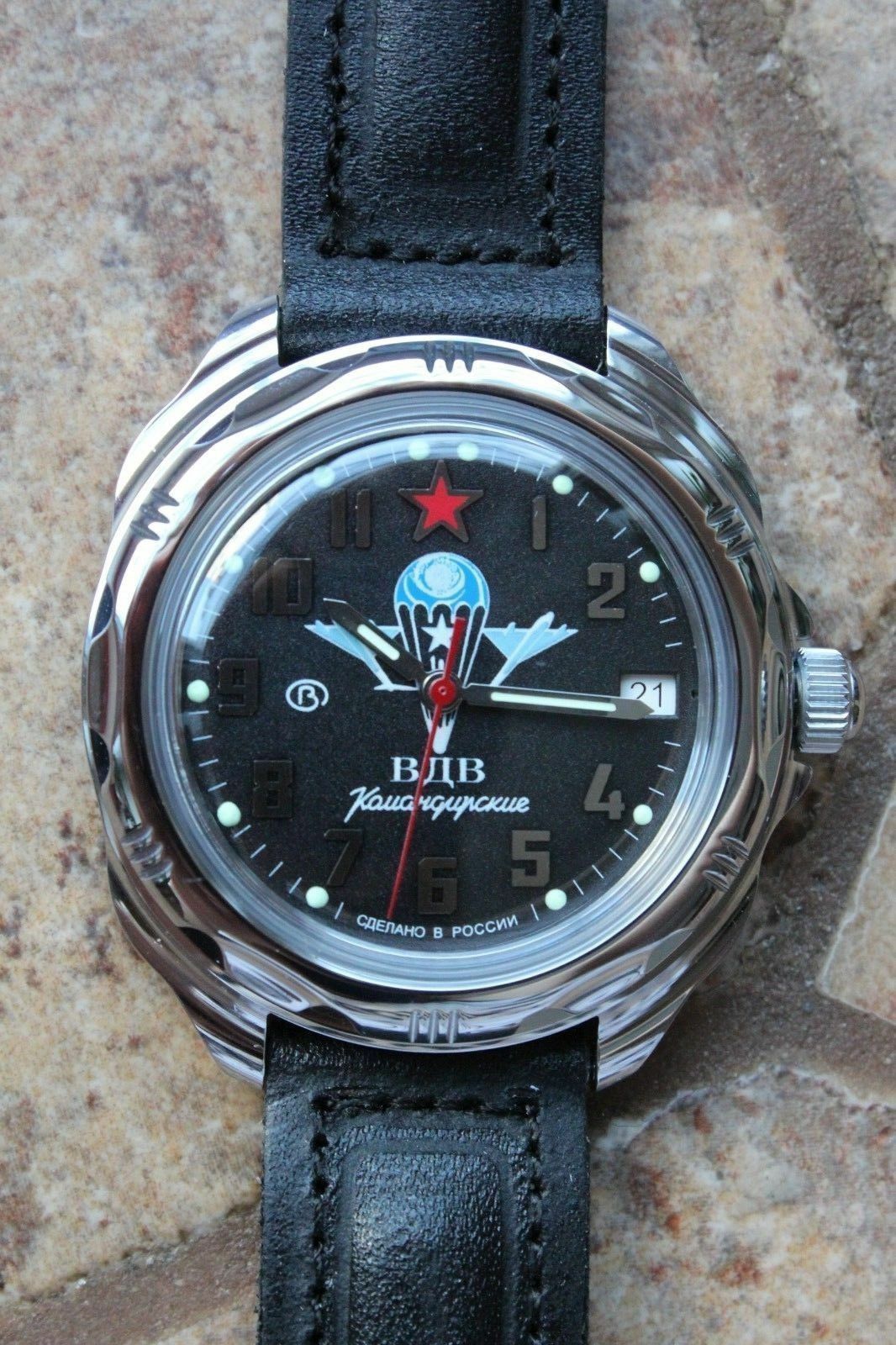Vostok Komandirsky Russian Military Wrist Watch # 211288 NEW