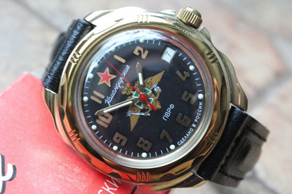 Vostok Komandirsky Russian Military Wrist Watch # 219633 NEW