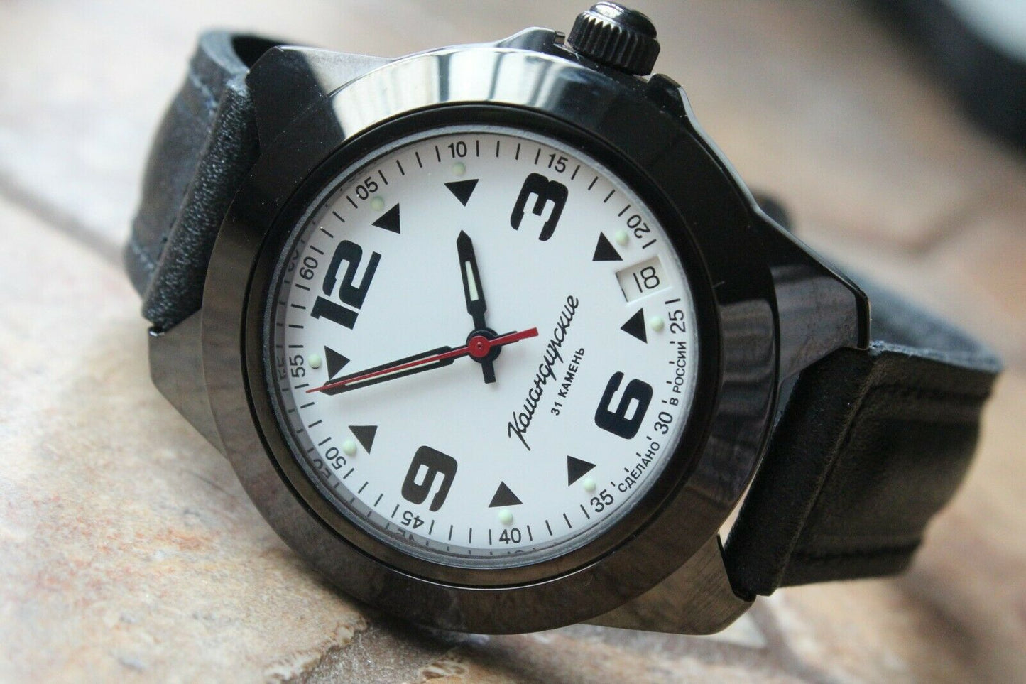Vostok Komandirsky Mechanical Auto Russian Military Wrist Watch # 646580 NEW