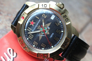Vostok Komandirsky Military Wrist Watch # 439633 NEW