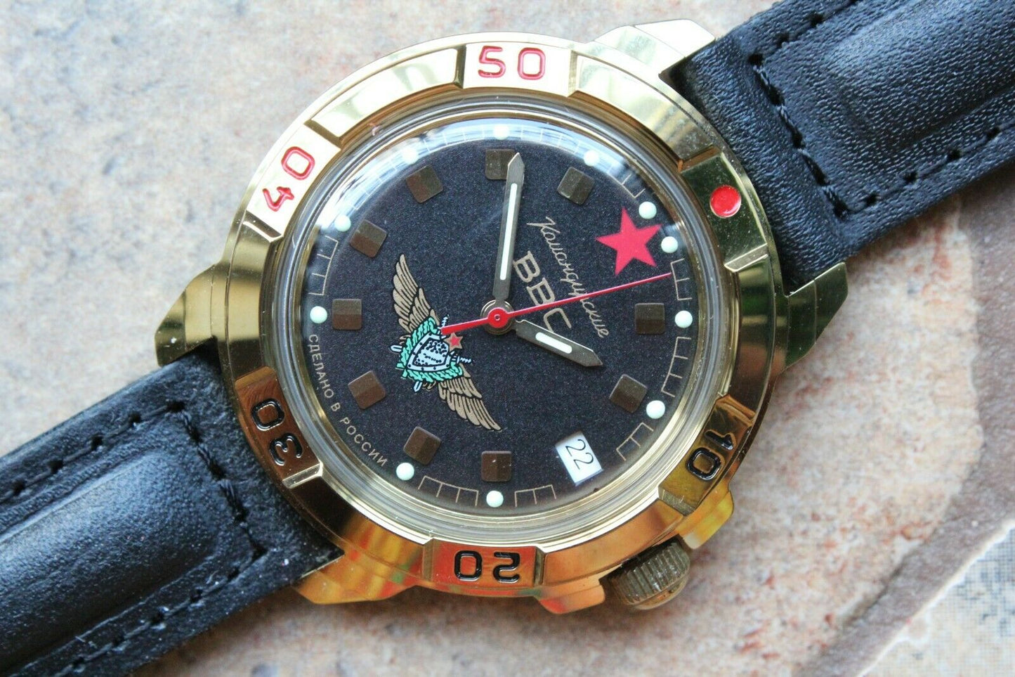 Vostok Komandirsky Military Wrist Watch # 439313 NEW