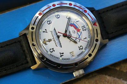 Vostok Komandirsky Auto Russian Military Wrist Watch # 921241 NEW
