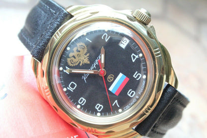 Vostok Komandirsky 219646 Russian Mechanical Military Wrist Watch Tricolour