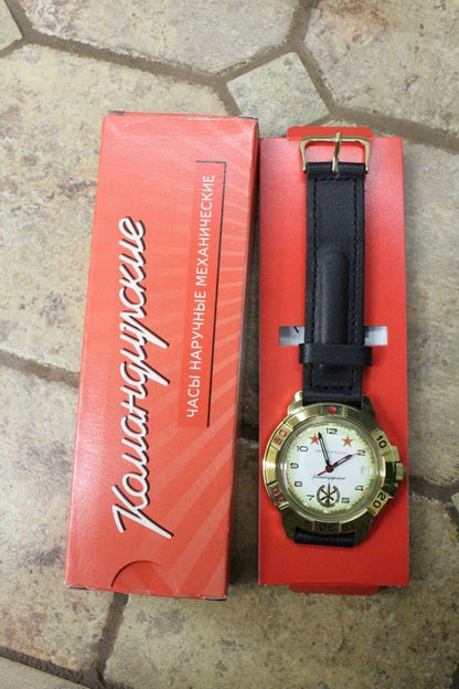Vostok Komandirsky Military Wrist Watch # 439075 NEW