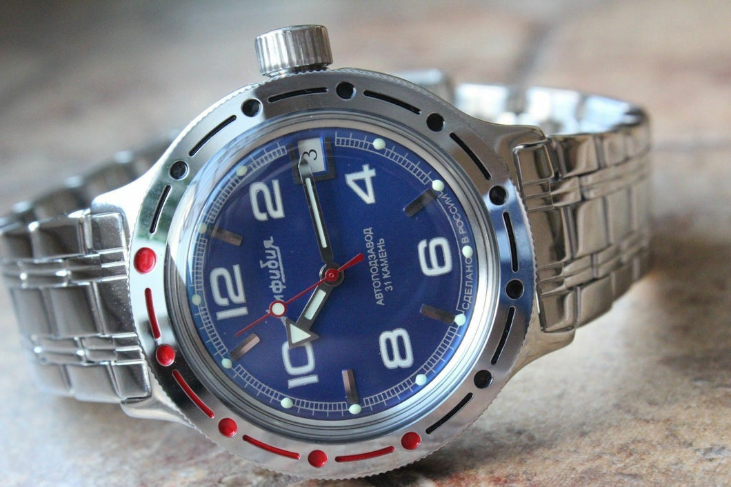 Russian Mechanical Automatic Wrist Watch VOSTOK AMPHIBIAN DIVER 420432