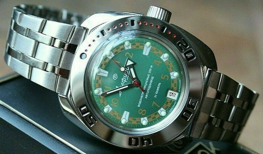 Russian Mechanical Automatic Wrist Watch VOSTOK AMPHIBIAN DIVER 710439