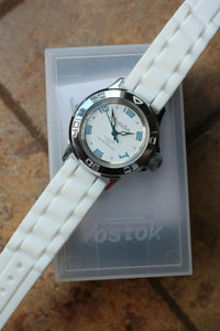 Vostok Amphibian 051458 Mechanical Women Female Russian wrist watch White Blue