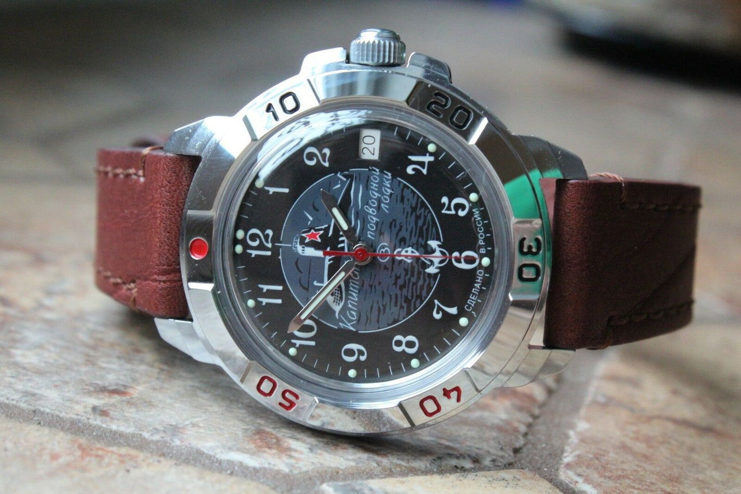 Vostok Komandirsky Military Wrist Watch Premium Leather Band # 431831-l2 NEW