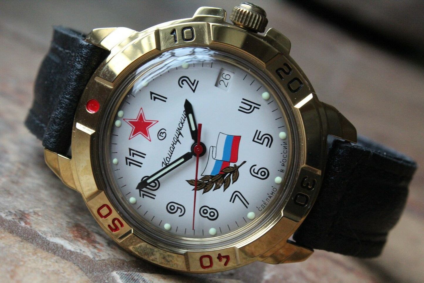 Vostok Komandirsky Military Wrist Watch # 439277 NEW