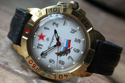 Vostok Komandirsky Military Wrist Watch # 439277 NEW