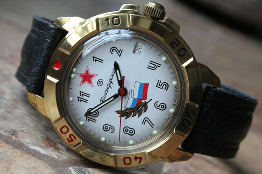 Vostok Komandirsky Military Wrist Watch # 439277 NEW