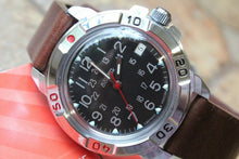 Load image into Gallery viewer, Vostok Komandirsky Military Wrist Watch Premium Leather Band # 431783-L1 NEW
