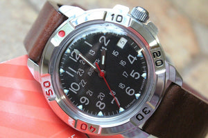 Vostok Komandirsky Military Wrist Watch Premium Leather Band # 431783-L1 NEW