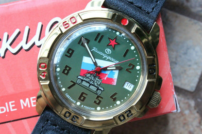Vostok Komandirsky Military Wrist Watch # 439435 NEW