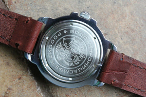 Vostok Komandirsky Military Wrist Watch Premium Leather Band # 431831-l2 NEW