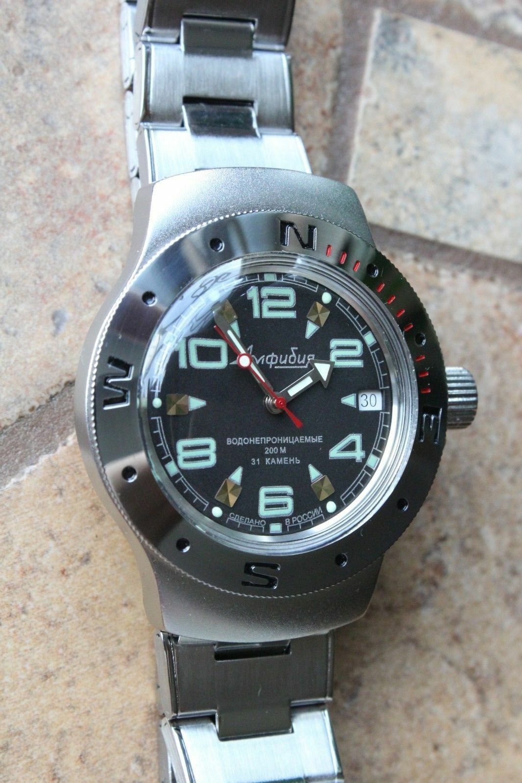 Vostok Amphibian Auto Russian diver wrist watch 060334
