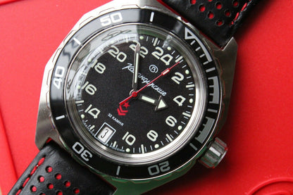 Vostok Komandirskie Automatic Russian watch Premium Leather Strap 650541-L1