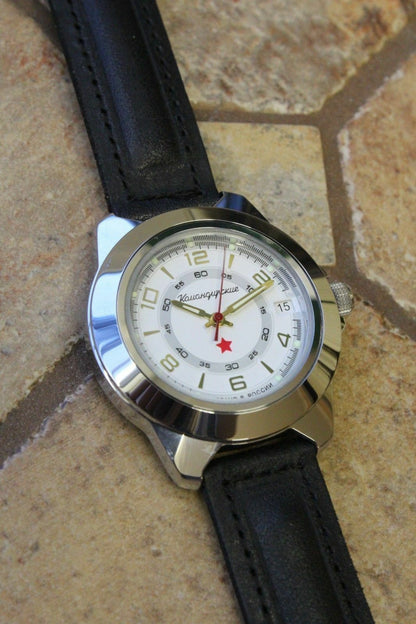 Vostok Komandirsky Auto Russian Military Wrist Watch # 641686 NEW