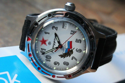 Vostok Komandirsky AutoRussian Military Wrist Watch # 921277 NEW