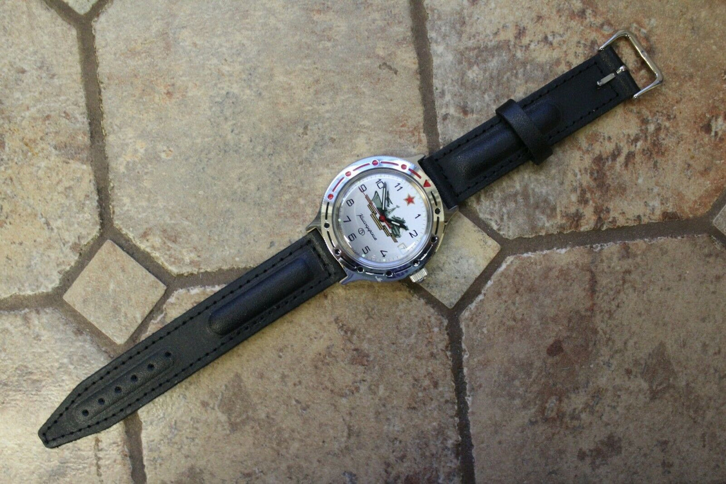 Vostok Komandirsky Auto Russian Military Wrist Watch # 921823 NEW