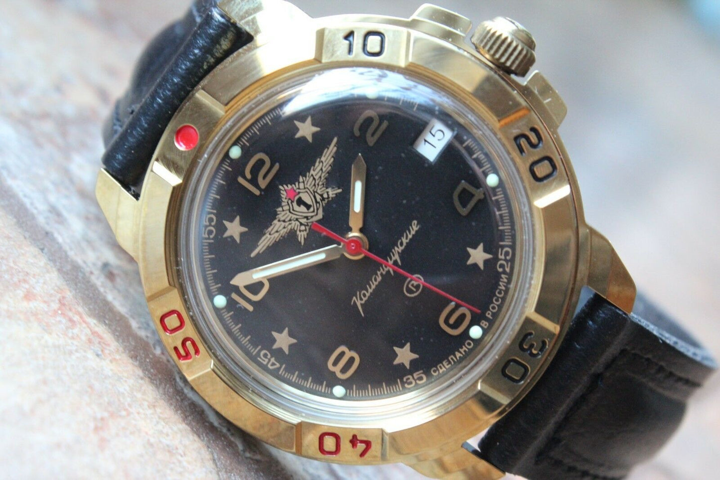 Vostok Komandirsky Military Wrist Watch # 439452 NEW